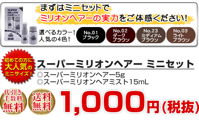 市場 スーパーミリオンヘア No.2ダークブラウン ミニセット